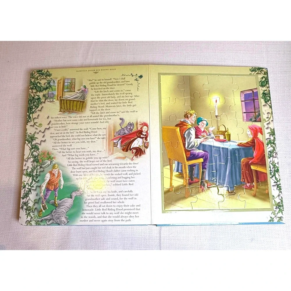 Innovage Fairy‎ Tale Jigsaw Puzzle Book 2004 Sleeping Beauty Puss Boots Red Hood